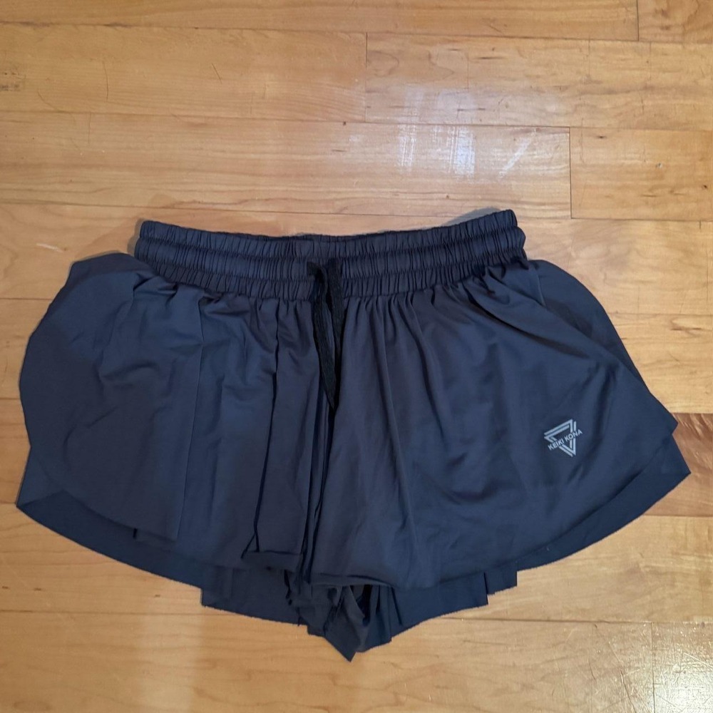Keiki Kona 2-in-1 Flowy Fitness Shorts Grey Athletic Built-in Liner Medium